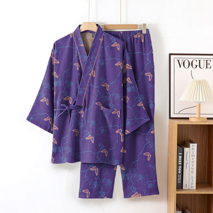 Butterfly Cotton Gauze Kimono Loungewear Set - image 8