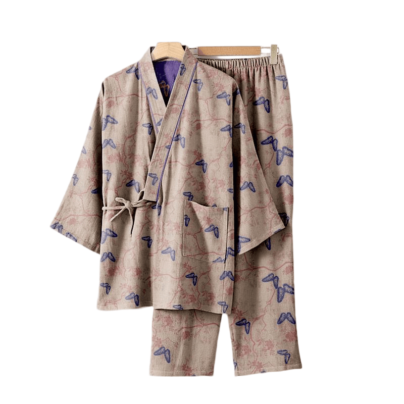 Butterfly Cotton Gauze Kimono Loungewear Set - image 16