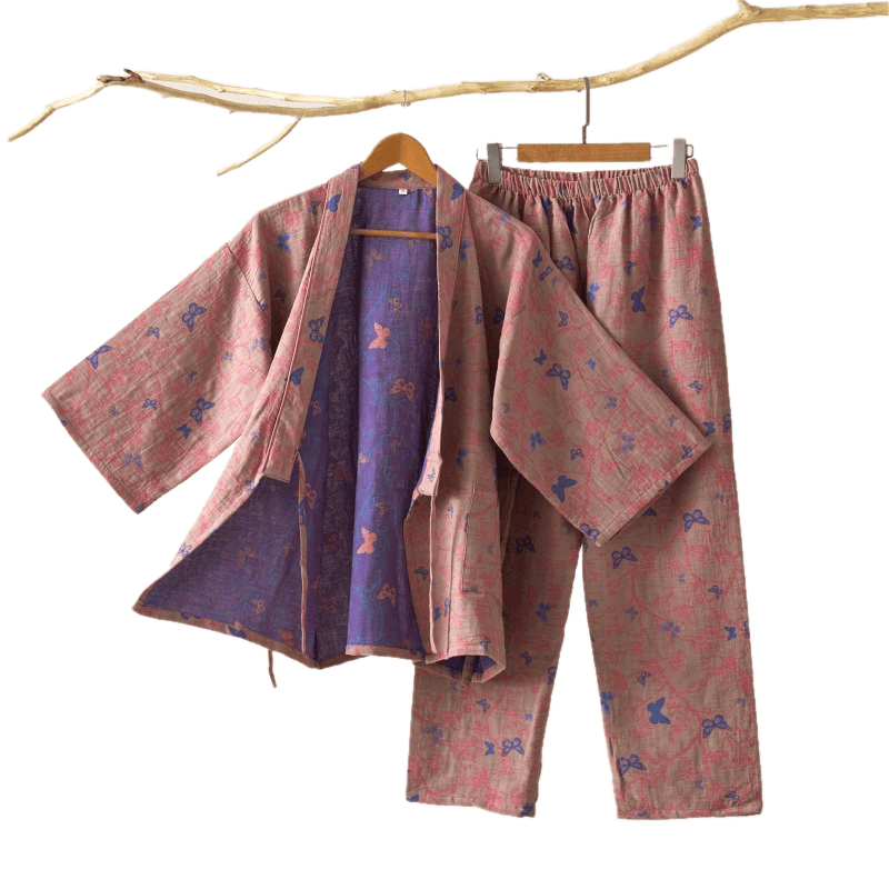 Butterfly Cotton Gauze Kimono Loungewear Set - image 13