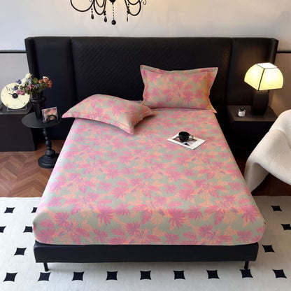 Artistic Leaf Cotton Gauze Fitted Sheet - image 1