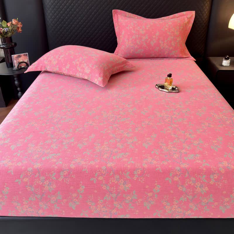 Plum Blossom Cotton Gauze Fitted Sheet - image 5