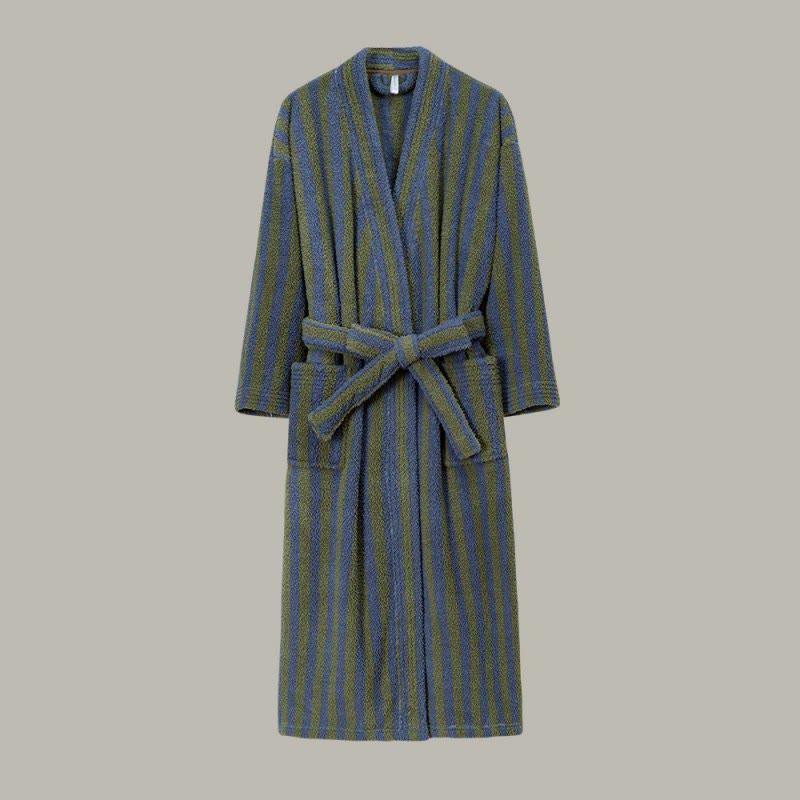 Winter Fleece Modern Stripe Long Bathrobe - image 10