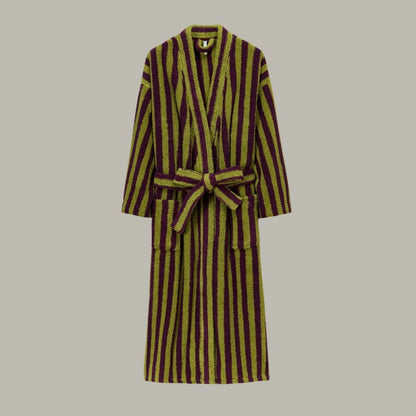 Winter Fleece Modern Stripe Long Bathrobe - image 12