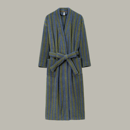 Winter Fleece Modern Stripe Long Bathrobe - image 10