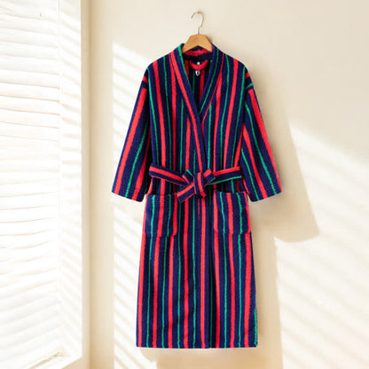 Color Block Striped Plush Robe - image 2