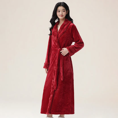 Ownkoti Minimalist Solid Flannel Plush Robe - image 1
