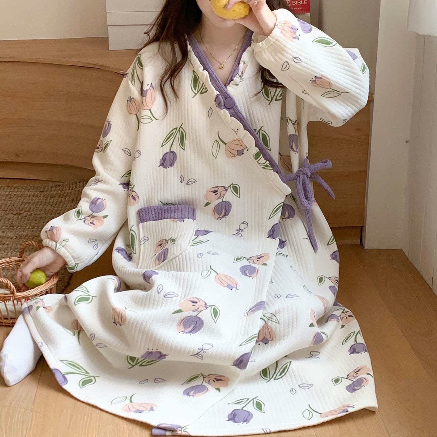 Tulip Inspired Ruffled Nightdress with Pocket - image 4