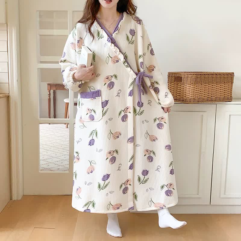 Tulip Inspired Ruffled Nightdress with Pocket - image 2