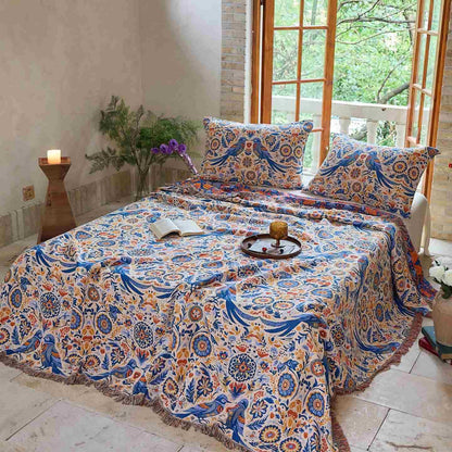Ownkoti Vintage Bird Cotton Gauze Tassel Quilt - image 1