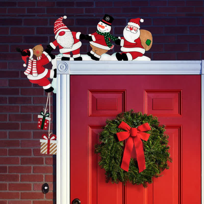 Santa Team Door Corner Christmas Decoration - Left - 4PCS - image 4
