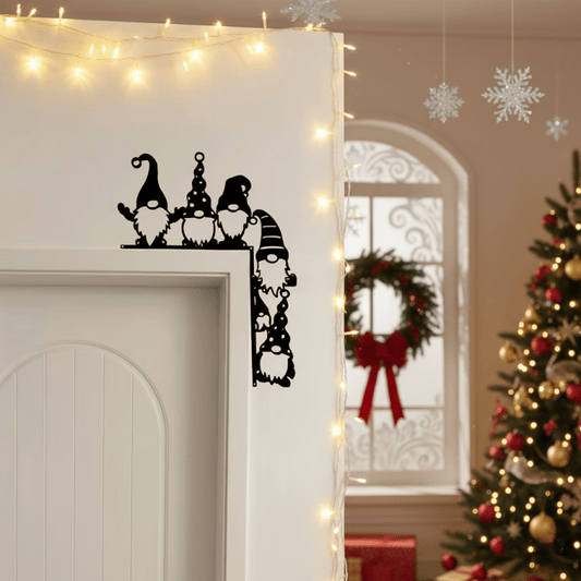 Whimsical Gnome Christmas Door Corner Decor  - 4PCS - image 0