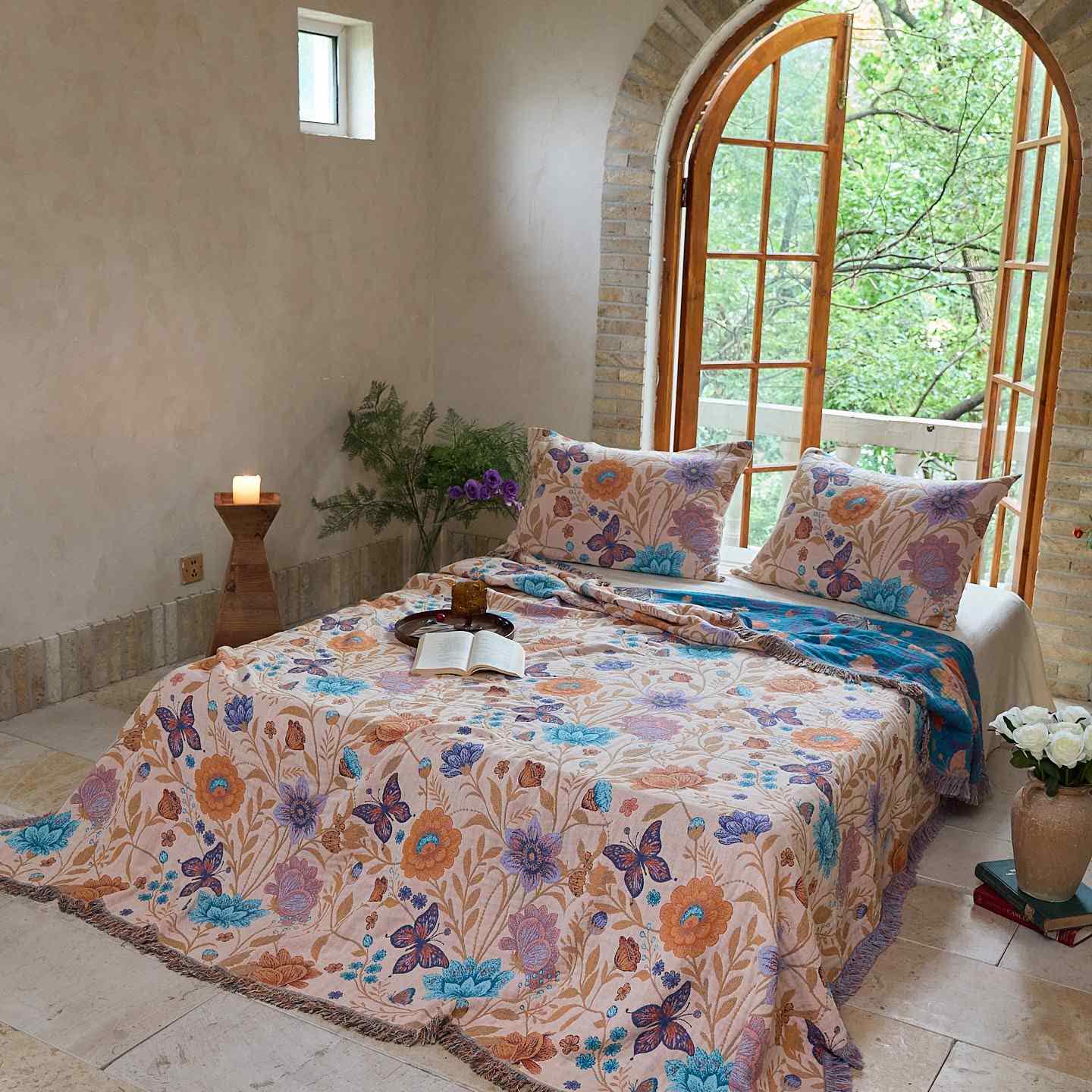 Ownkoti Pastoral Butterfly Cotton Tassel Quilt - image 1