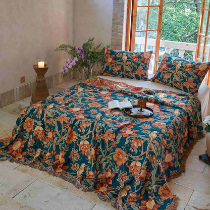 Ownkoti Luxurious Floral Cotton Tassel Quilt - image 1