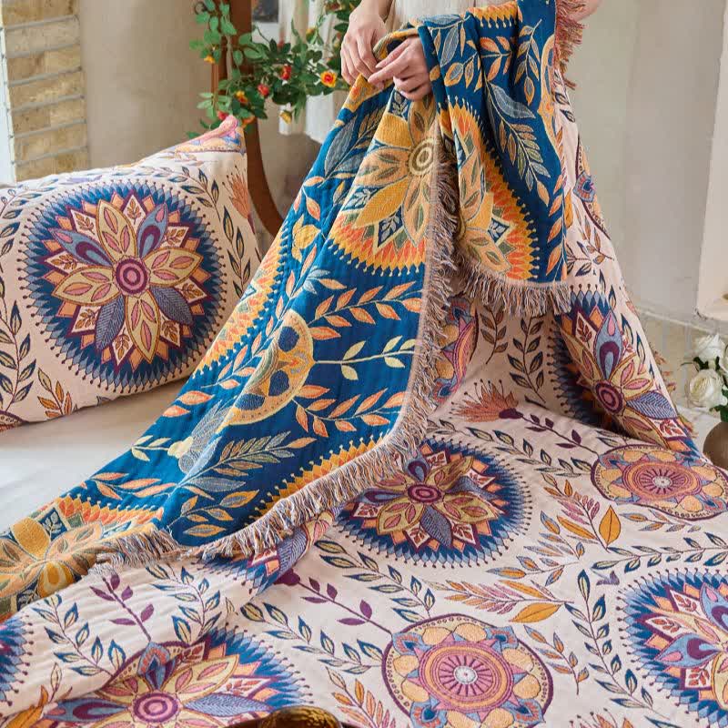 Ownkoti Floral Medallion Cotton Tassel Quilt - image 6