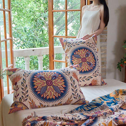 Ownkoti Floral Medallion Cotton Tassel Quilt - image 7