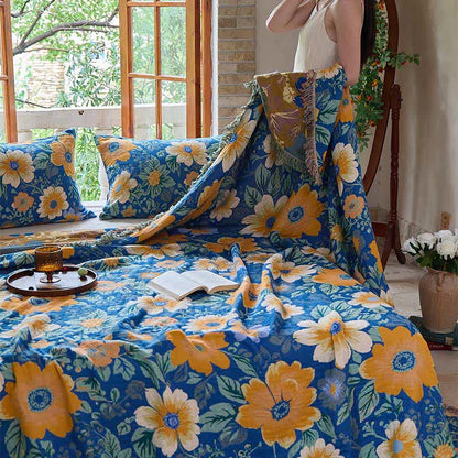 Ownkoti Bright Daisy Cotton Gauze Tassel Quilt - image 5