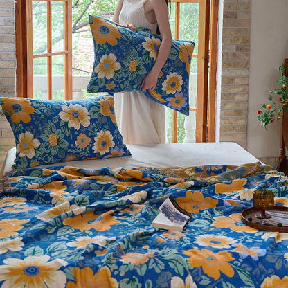 Ownkoti Bright Daisy Cotton Gauze Tassel Quilt - image 6