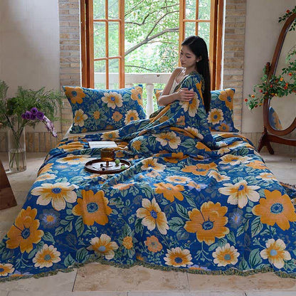 Ownkoti Bright Daisy Cotton Gauze Tassel Quilt - image 2