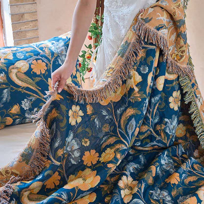 Ownkoti Vibrant Floral Bird Tassel Cotton Quilt - image 10