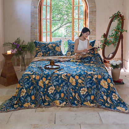 Ownkoti Vibrant Floral Bird Tassel Cotton Quilt - image 3