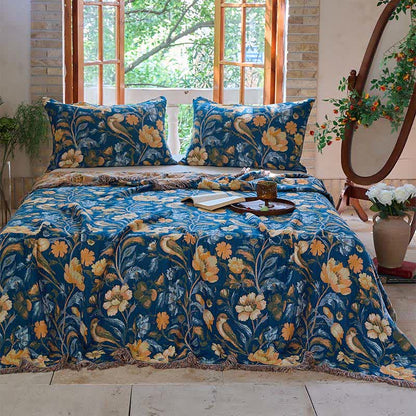 Ownkoti Vibrant Floral Bird Tassel Cotton Quilt - image 2