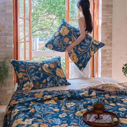 Ownkoti Vibrant Floral Bird Tassel Cotton Quilt - image 8