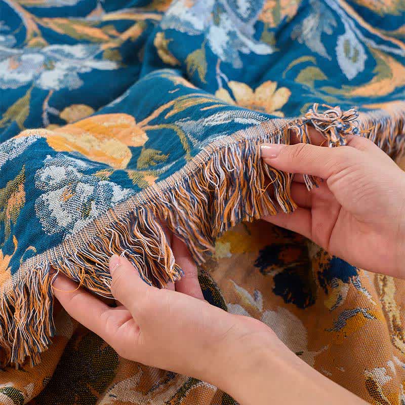 Ownkoti Vibrant Floral Bird Tassel Cotton Quilt - image 11