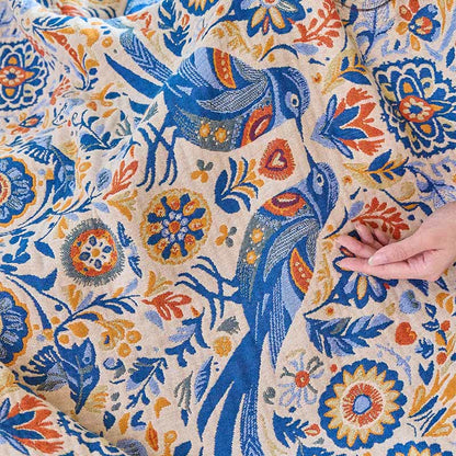 Ownkoti Vintage Bird Cotton Gauze Tassel Blanket - image 11