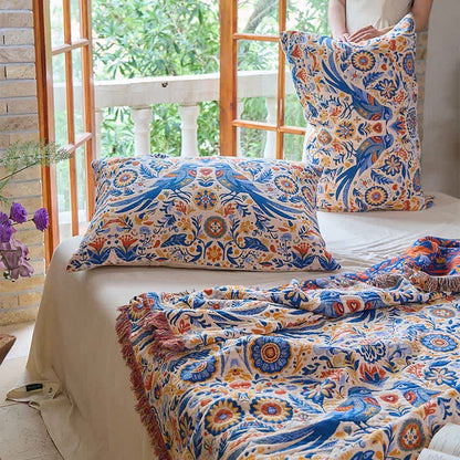 Ownkoti Vintage Bird Cotton Gauze Tassel Quilt - image 8