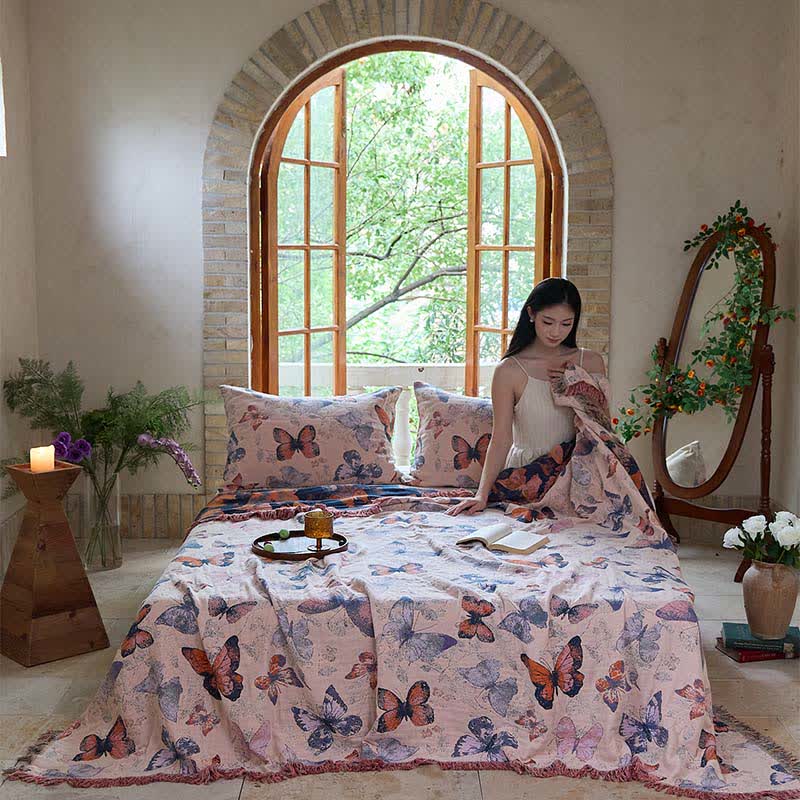 Ownkoti Elegant Butterfly Tassel Cotton Quilt - image 2