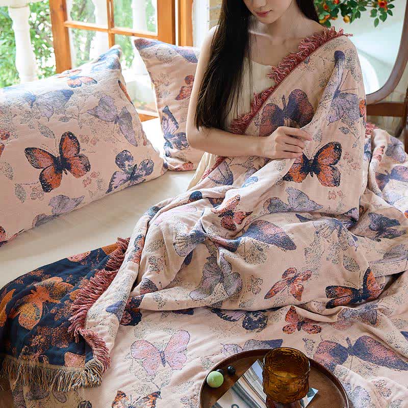 Ownkoti Elegant Butterfly Tassel Cotton Quilt - image 6