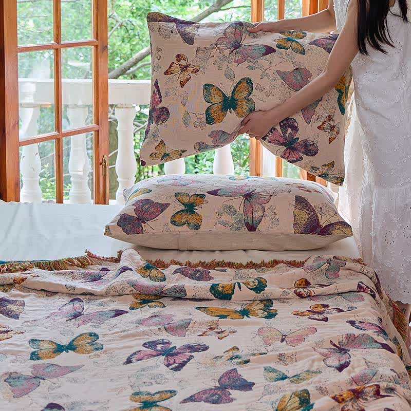Ownkoti Elegant Butterfly Tassel Cotton Quilt - image 18