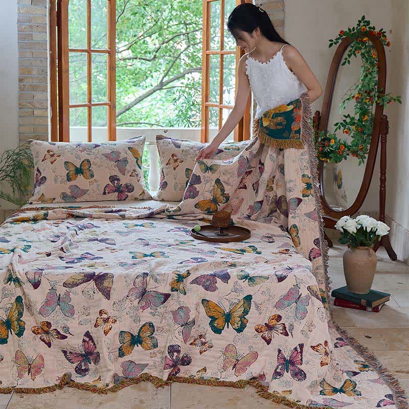 Ownkoti Elegant Butterfly Tassel Cotton Quilt - image 12