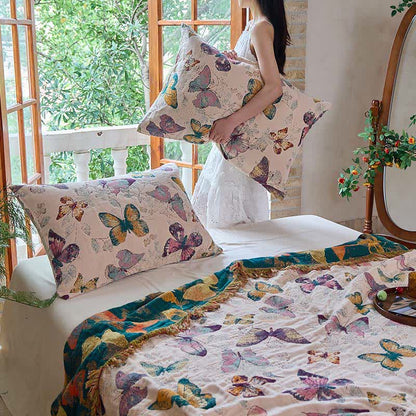 Ownkoti Elegant Butterfly Tassel Cotton Blanket - image 20