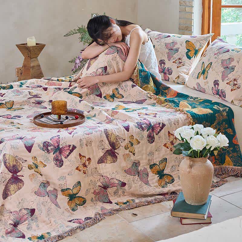 Ownkoti Elegant Butterfly Tassel Cotton Quilt - image 14