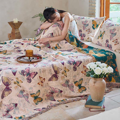 Ownkoti Elegant Butterfly Tassel Cotton Quilt - image 14