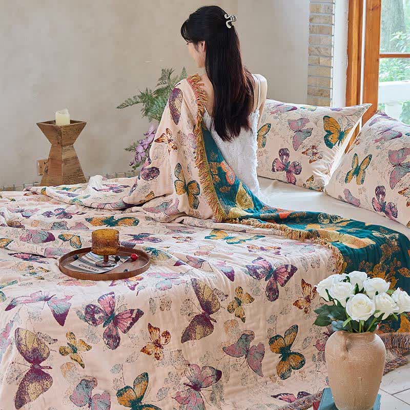 Ownkoti Elegant Butterfly Tassel Cotton Quilt - image 15