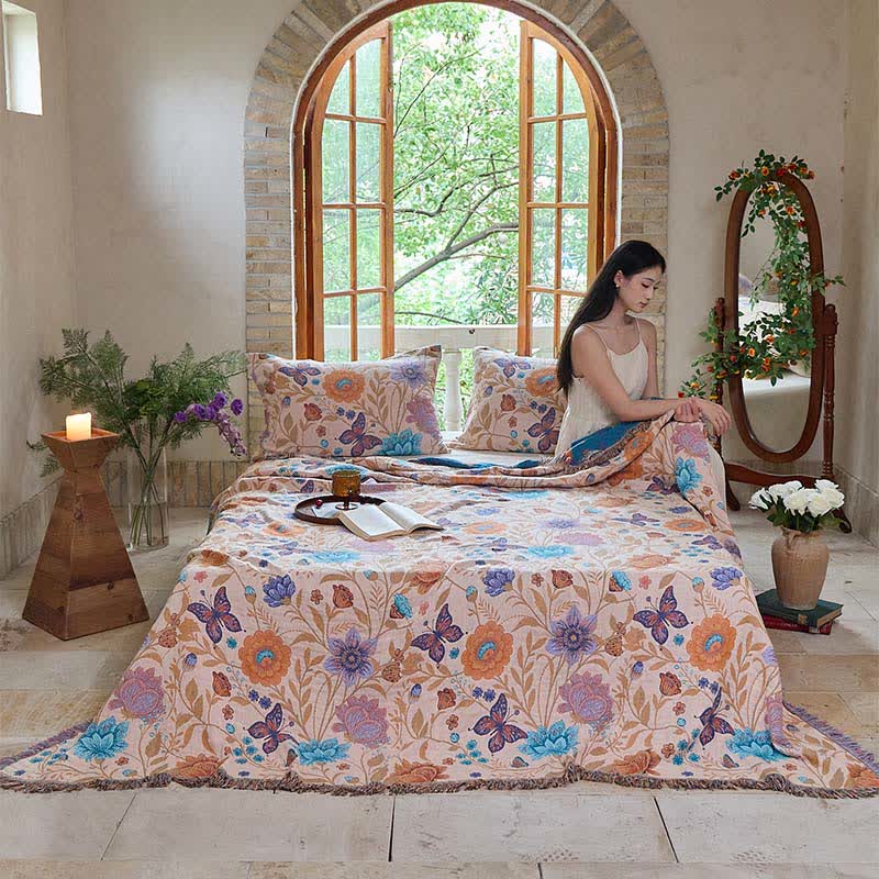 Ownkoti Pastoral Butterfly Cotton Tassel Quilt - image 2