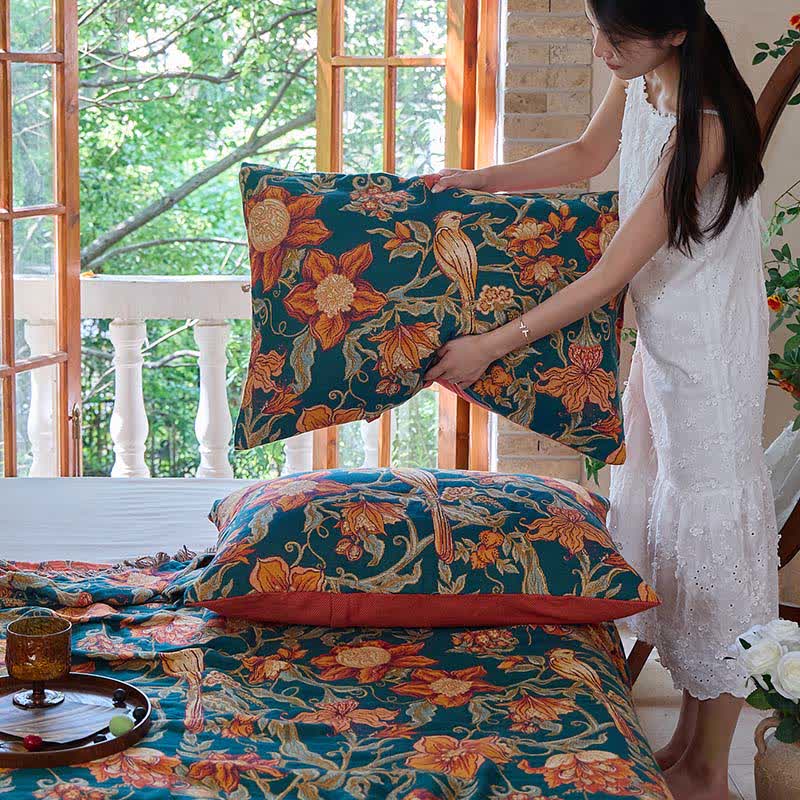 Ownkoti Luxurious Floral Cotton Tassel Quilt - image 8