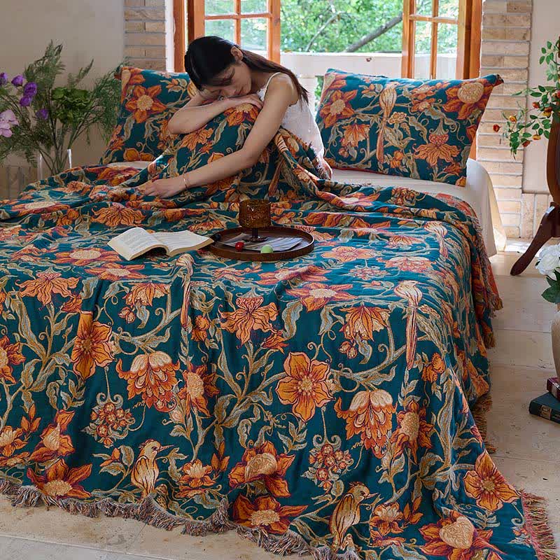 Ownkoti Luxurious Floral Cotton Tassel Quilt - image 4