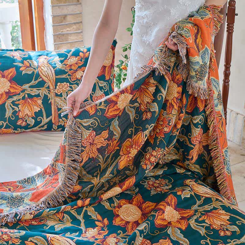 Ownkoti Luxurious Floral Cotton Tassel Blanket - image 9