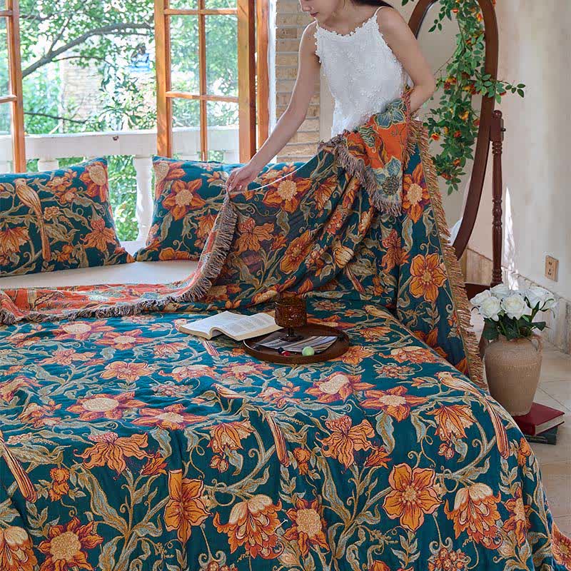 Ownkoti Luxurious Floral Cotton Tassel Quilt - image 6