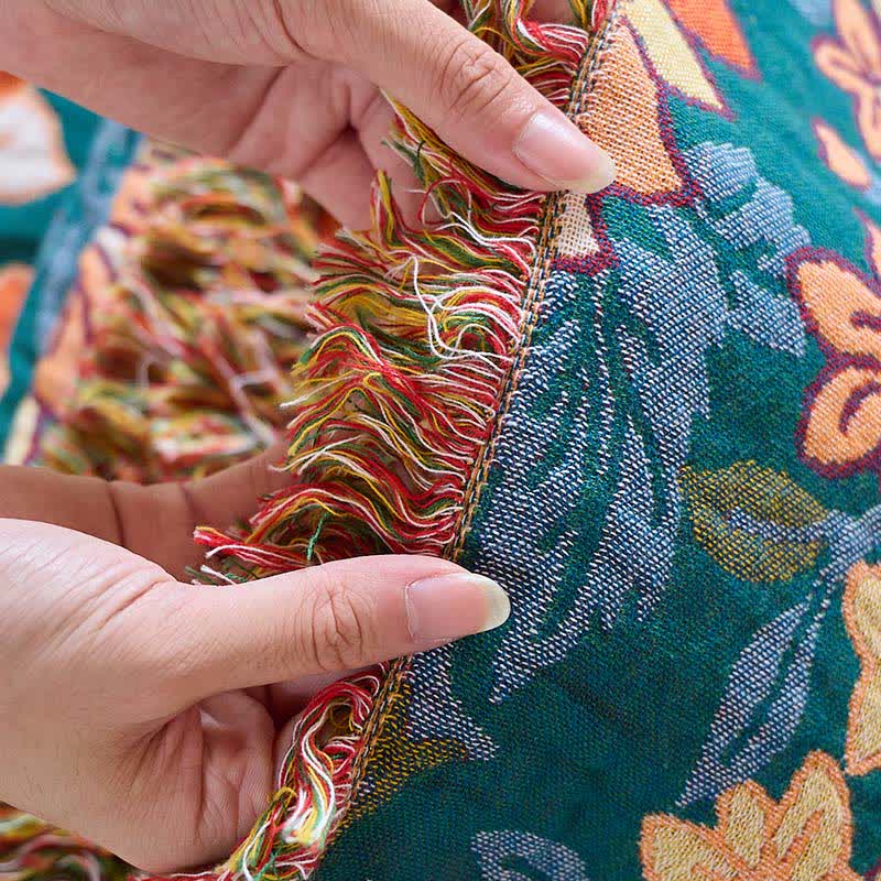 Ownkoti Flourishing Floral Cotton Tassel Quilt - image 10