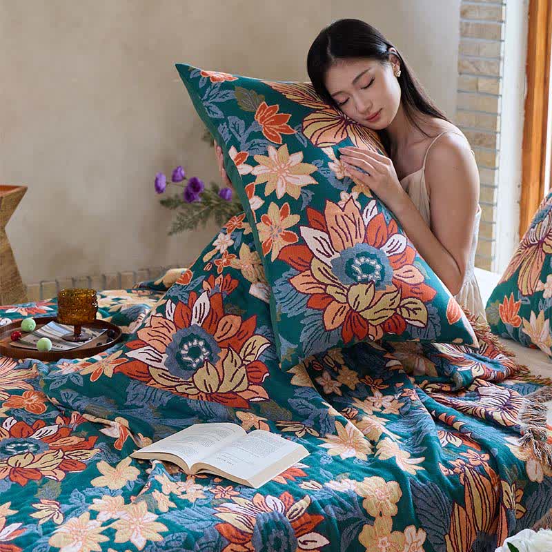 Ownkoti Flourishing Floral Cotton Tassel Quilt - image 7