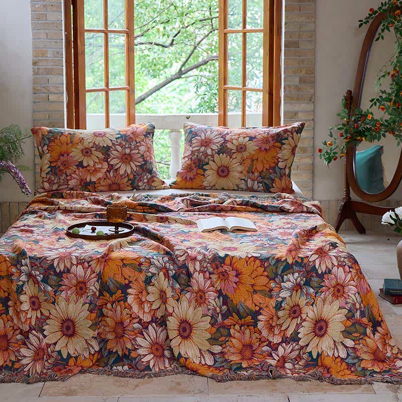 Ownkoti Blooming Sunflower Cotton Tassel Quilt - image 2