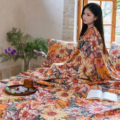 Ownkoti Blooming Sunflower Cotton Tassel Blanket - image 5