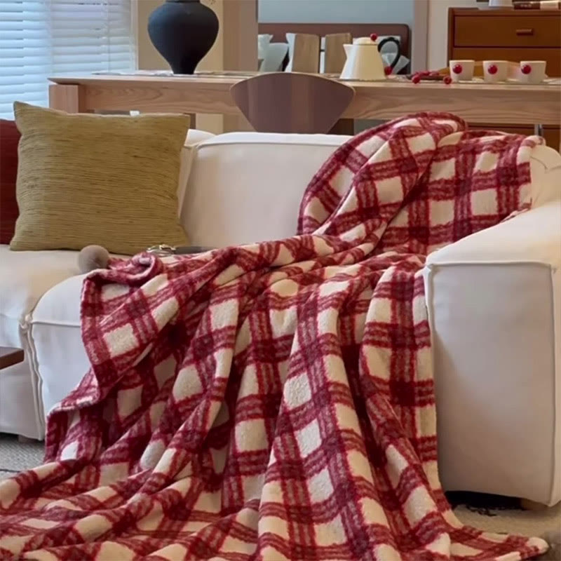 Christmas Plaid Double-Sided Blanket - Red - 59" x 79" - image 8