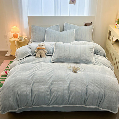 Luxury Fleece Winter Bedding Set (4PCS) - Blue - Bedding Set(4PCS) - King - image 16