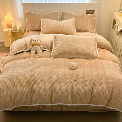 Luxury Fleece Winter Bedding Set (4PCS) - Coffee - Bedding Set(4PCS) - King - image 26