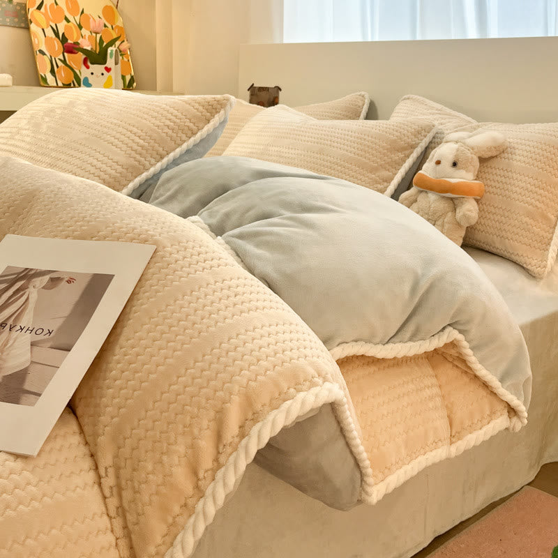 Luxury Fleece Winter Bedding Set (4PCS) - Apricot Gray - Bedding Set(4PCS) - King - image 35